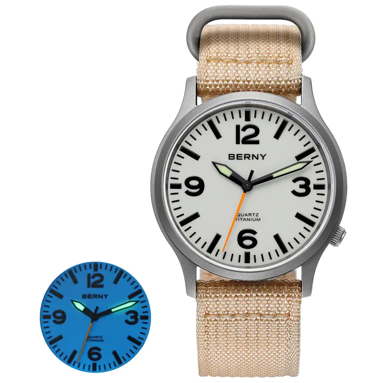 BERNY-Men Quartz Titanium Field Watch V2-T2576M