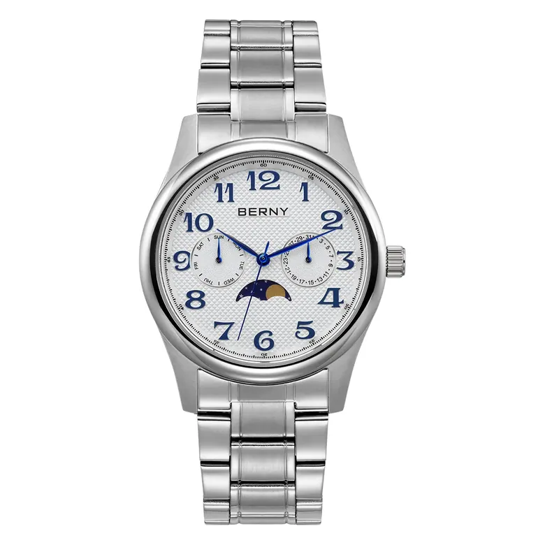 BERNY-Men Quartz Moon Sun Watch-2191M
