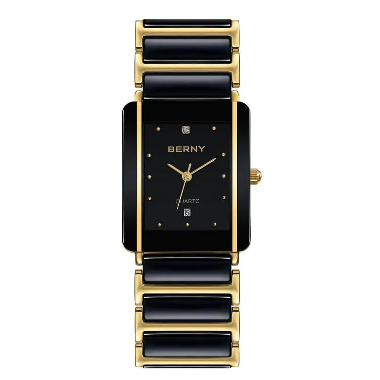 BERNY-Men Quartz Ceramic Gold Watch-2010M