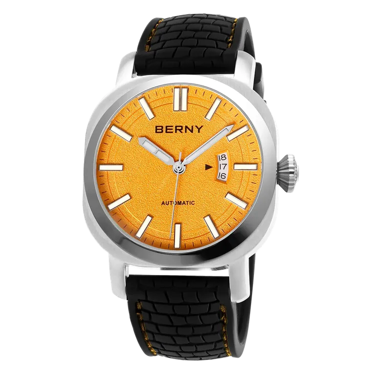 BERNY Men's Japanese Automatic Mechanical Watch, Self Winding Watches, Water Proof 10ATM, Sapphire Glass Scratch Resistant, Super Luminous with Date (No Battery Required)