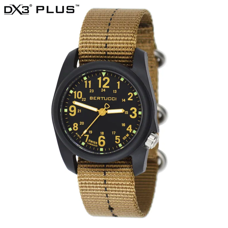 DX3® Plus™ - Black w/ Khaki Dial, Coyote w/ Black Dash Line™ Nylon Band #11041