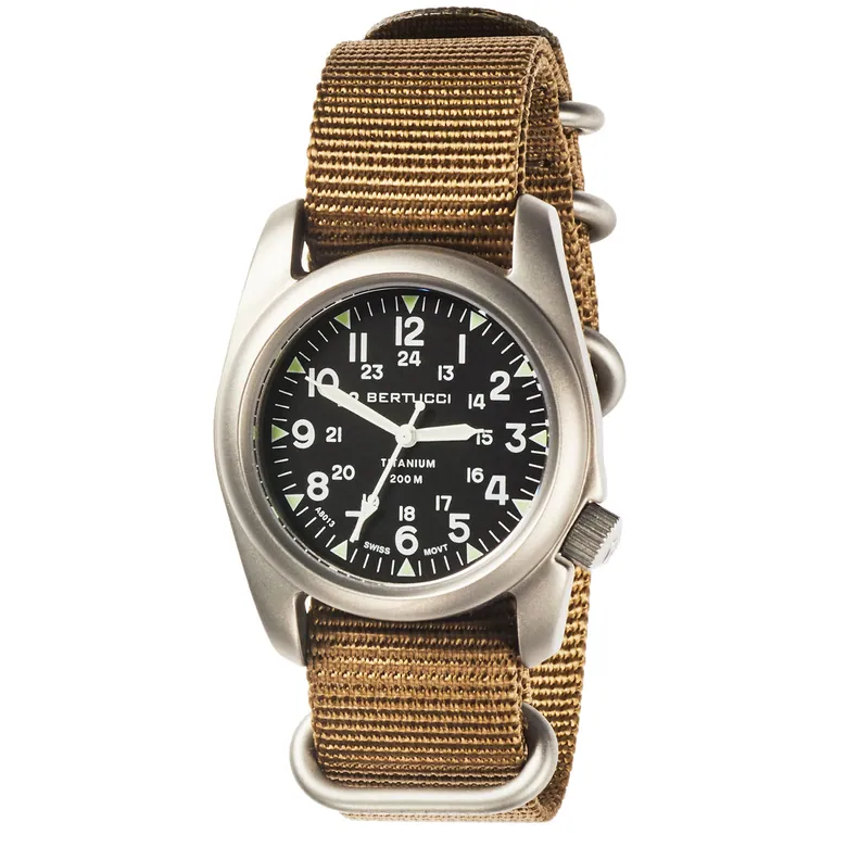 A-2T NATO - Black Dial w/ NATO Khaki Nylon Band #12098