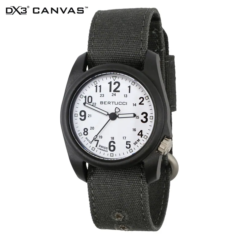 DX3® Canvas™ - White Dial, Faded Black Comfort Canvas™ Band #11095