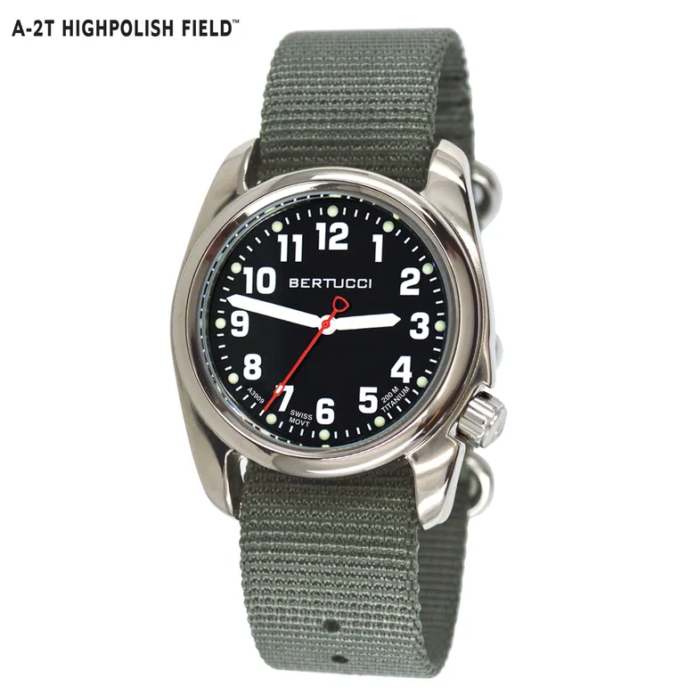 A-2T HIGHPOLISH FIELD™ - Onyx Black™ Dial, Defender Drab HP Nylon Band #12042