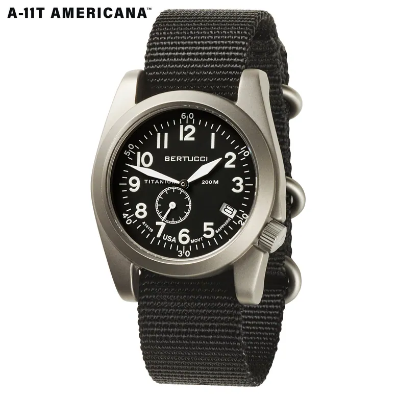 A-11T Americana - Black Dial w/ Black Nylon Band #13333