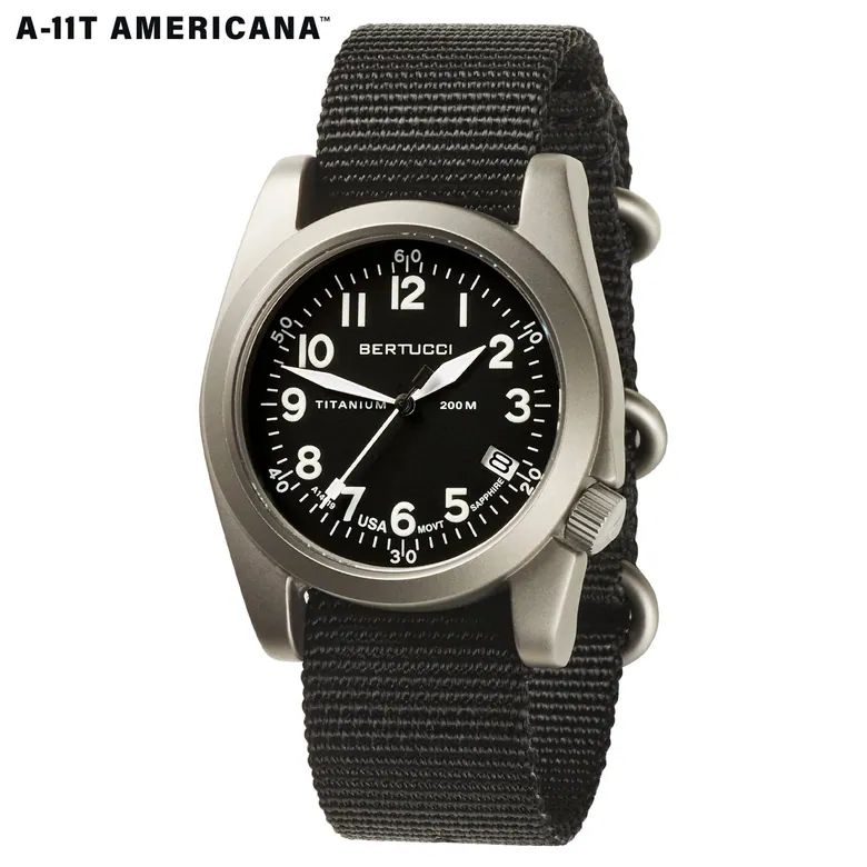 A-11T Americana - Black Dial w/ Black Nylon Band #13330