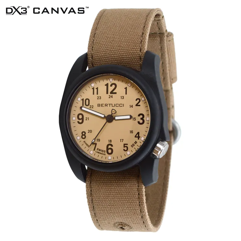 DX3® Canvas™ - Bertucci Khaki™ Dial, Sahara Comfort Canvas™ Band #11092