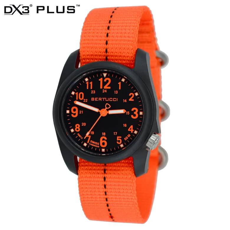 DX3® Plus™ - Black w/ Blaze Dial, Blaze w/ Black Dash Line™ Nylon Band #11042