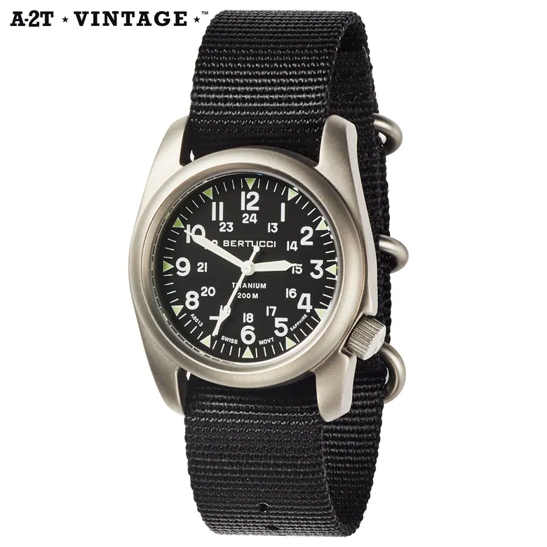 A-2T Vintage - Black Dial, Black Nylon Band #12074