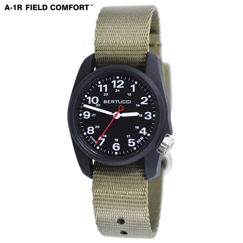 A-1R Field Comfort™ - Black Dial, Field Drab Comfort-Webb™ Band #10501