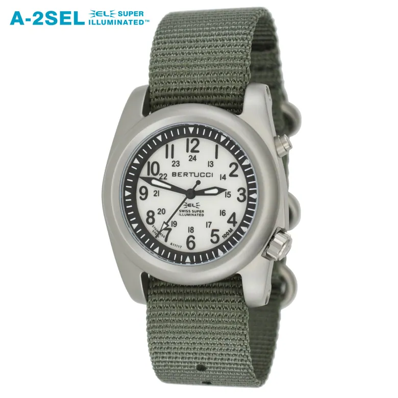 A-2SEL Super Illuminated - Ghost Gray EL, Defender Drab Nylon Band #22026