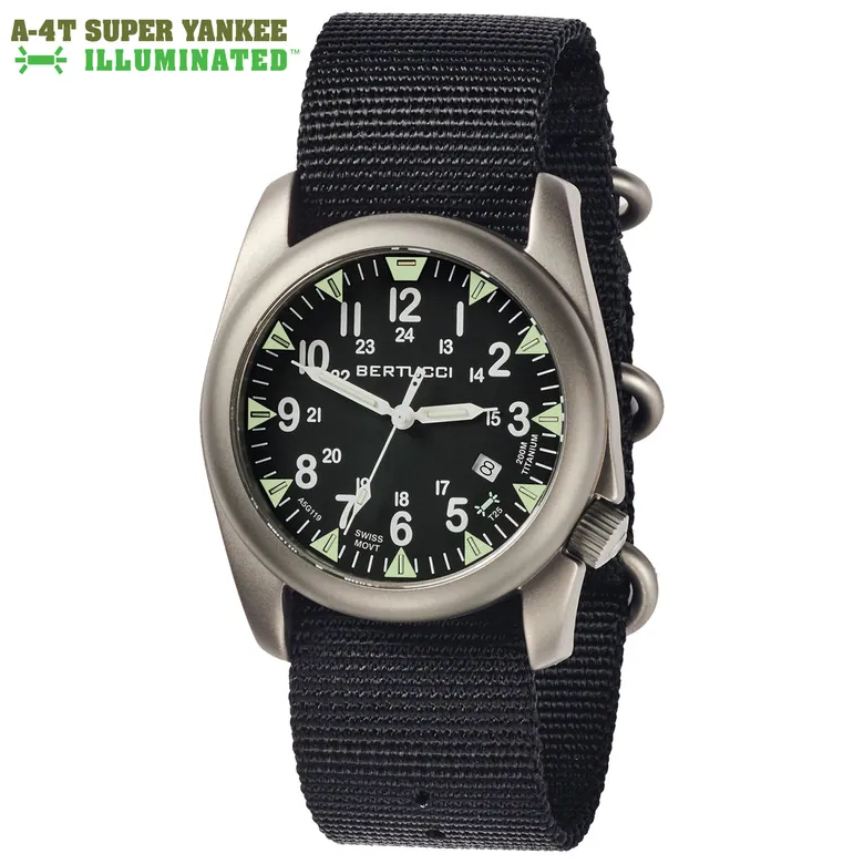 A-4T Super Yankee Illuminated, Black Dial w/ Black Nylon Band #13480