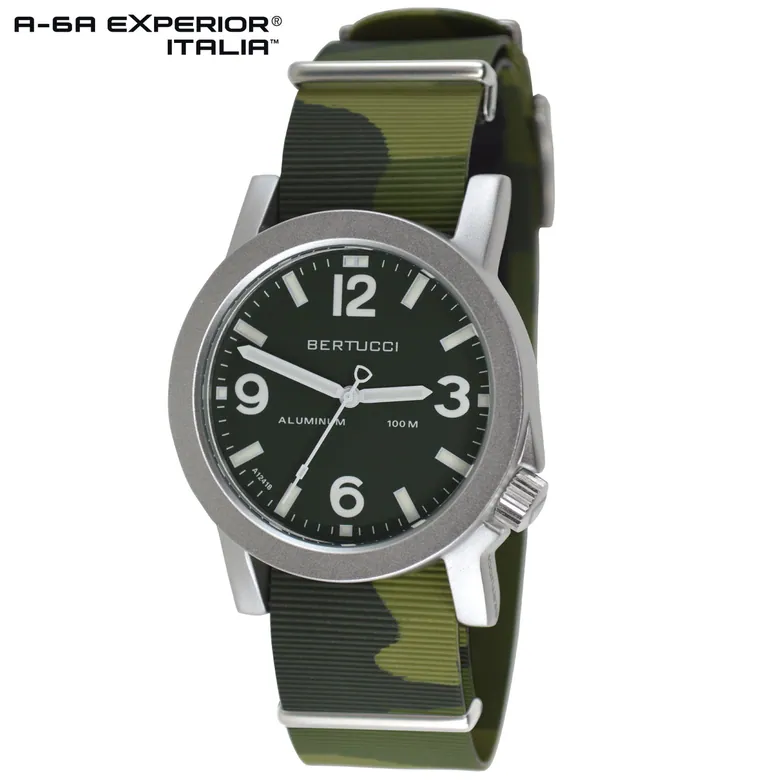 A-6A Experior Italia™ - Marine Green, Commando Camo Olive Italian Rubber NATO band #16513