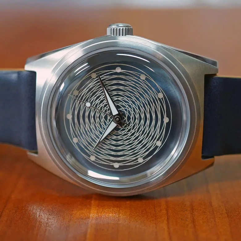 Intaglio 38: “Moiré” Slate & Zinc Dial