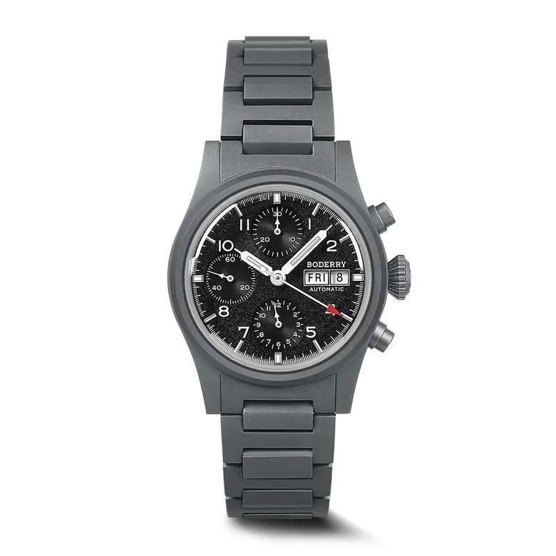 LANDMASTER Chronograph – Titanium Automatic Tritium Field Watch | Black-bracelet