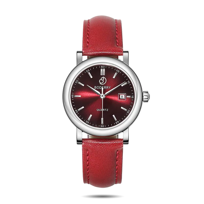 CLASSIC 32MM - Swiss Quartz Movement Watch | Silver &amp; Claret