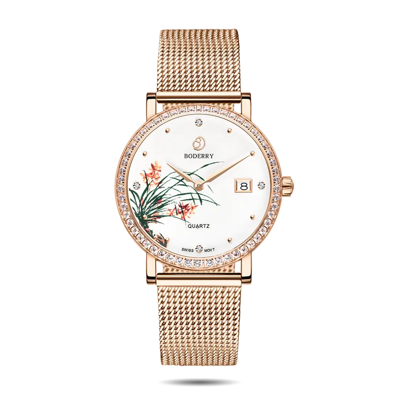 FLOWER - Swiss Quartz Movement Watch | Rose Gold &amp; Orchid