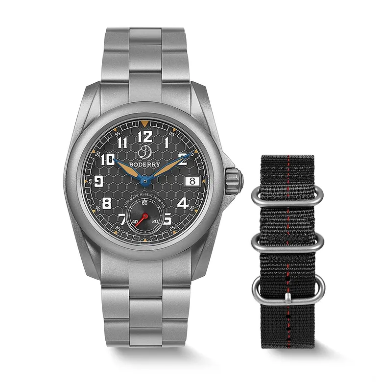 VOYAGER S72 – 72-Hour Power Reserve Titanium Automatic Field Watch, 100M Water Resistant | Grey/Bracelet