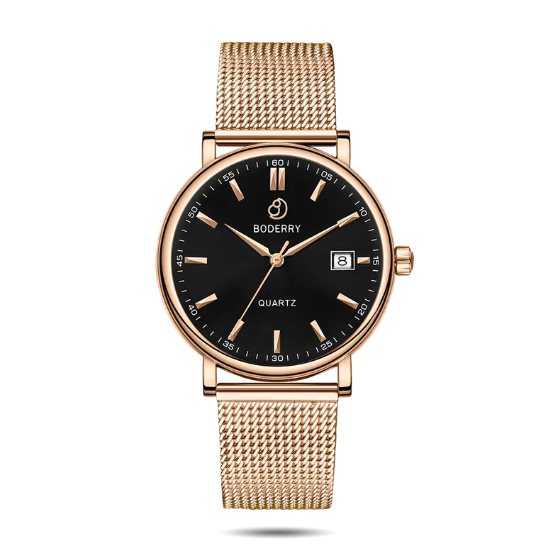 CLASSIC 40MM - Swiss Quartz Movement Watch |  Gold Case &amp; Mesh Strap