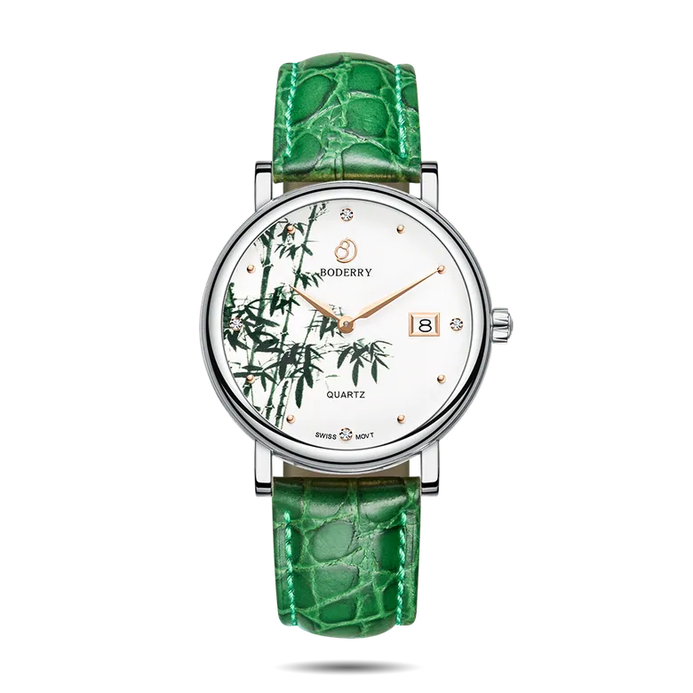 FLOWER - Swiss Quartz Movement Watch | Silver &amp; Bamboo