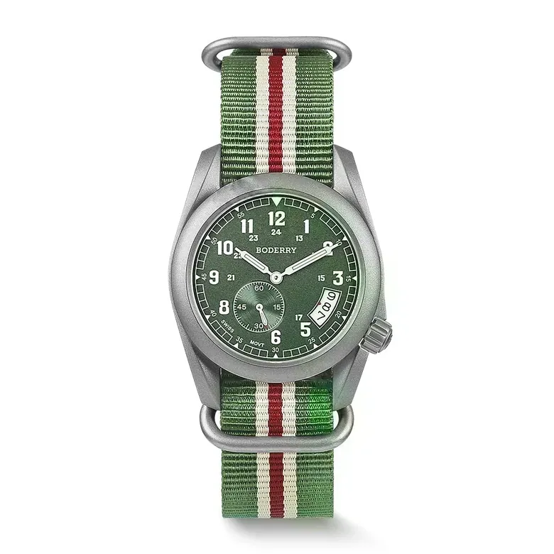 VOYAGER 38 - 100M Waterproof Titanium Field Watch | Green