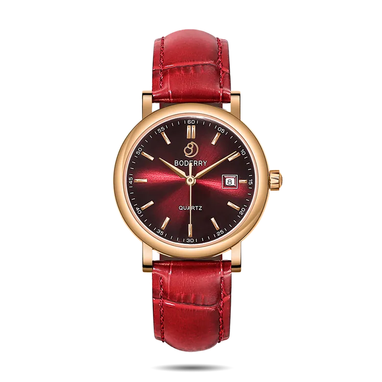 CLASSIC 36MM - Swiss Quartz Movement Watch | Rose Gold &amp; Claret