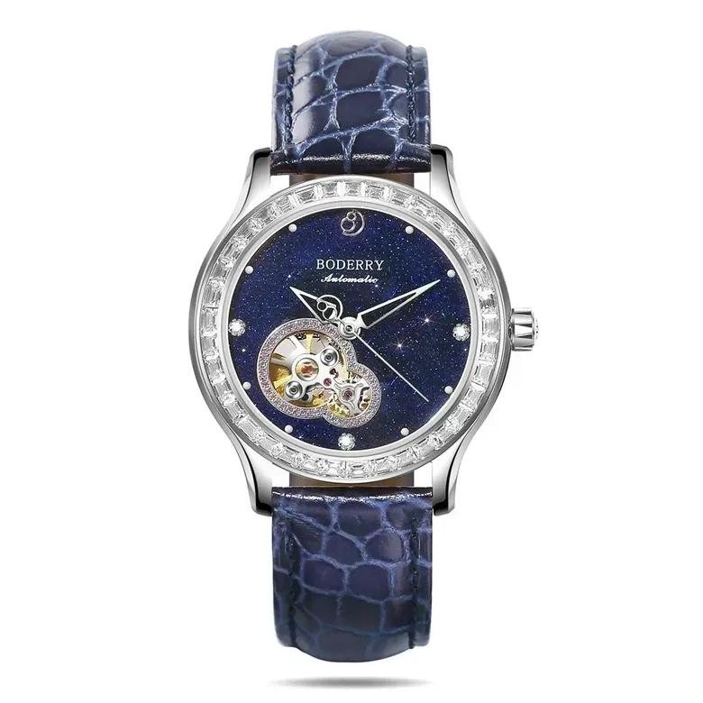 Women Mechanical Silver Diamond Watches