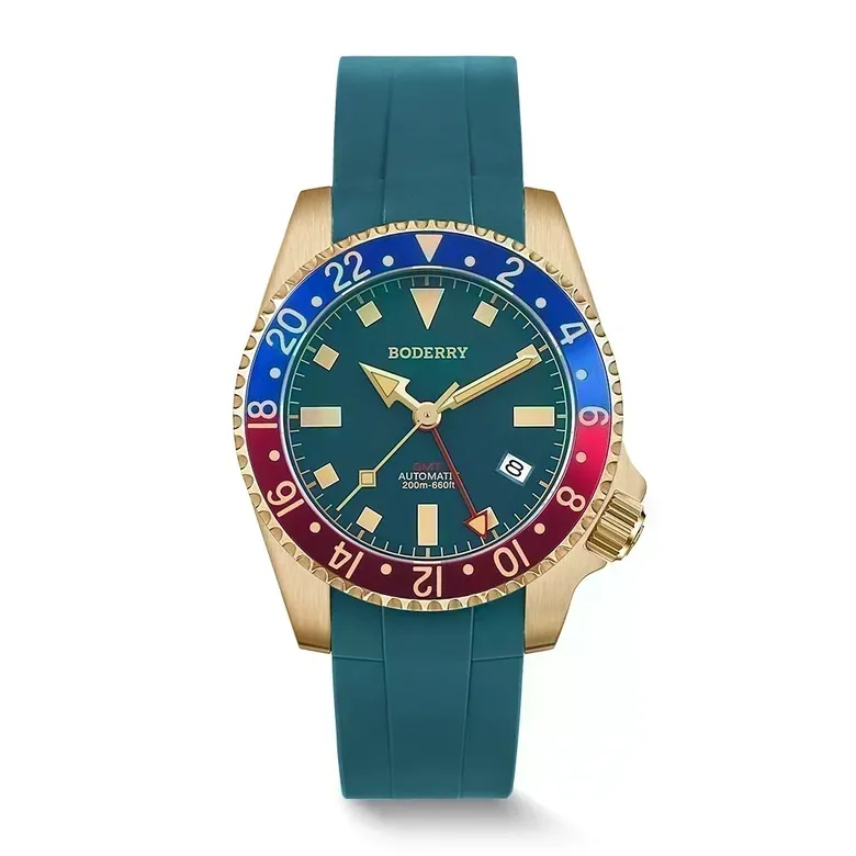 ADMIRAL GMT - 200M Waterproof Bronze Automatic Diver Watch | Blue