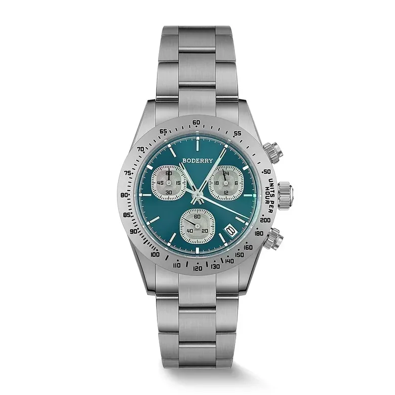 GOLDACE - 100M WR Titanium Mecha-Quartz Chronograph Watch | Blue