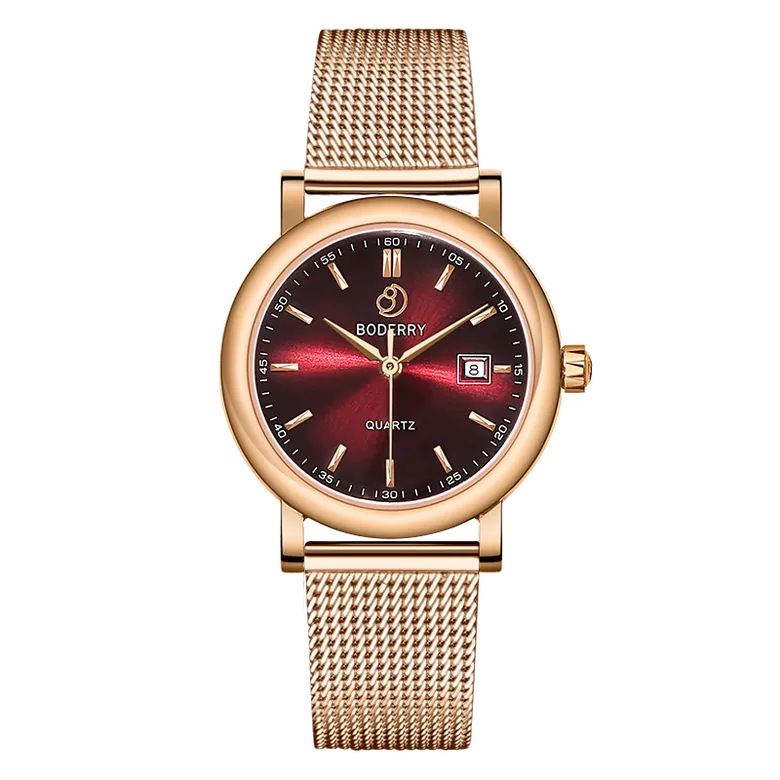 CLASSIC 32MM - Swiss Quartz Movement Watch | Rose Gold &amp; Claret
