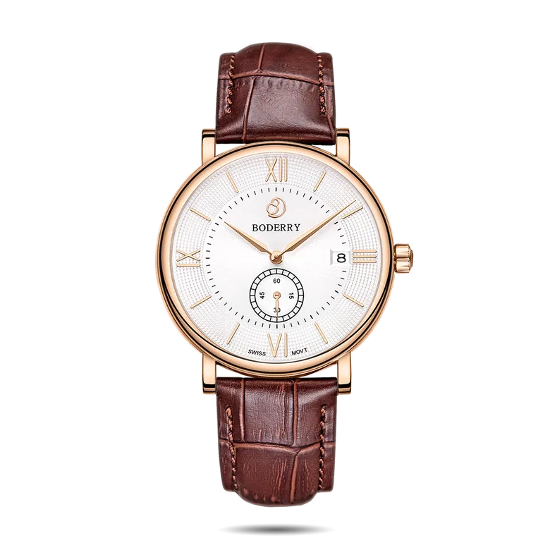 ELEGANT - Swiss Quartz Movement Watch| Rose Gold &amp; White Dial