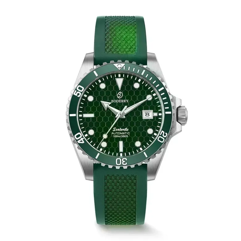 SEATURTLE.OCEAN(TITANIUM) - Automatic Titanium Diver Watch | Turtle Green