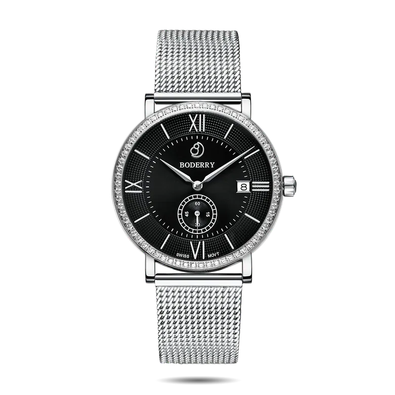 ELEGANT II - Swiss Quartz Movement Watch | Silver &amp; Mesh Strap
