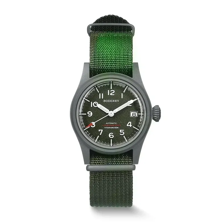 LANDMASTER - 100M Waterproof Titanium Automatic Field Watch | Green