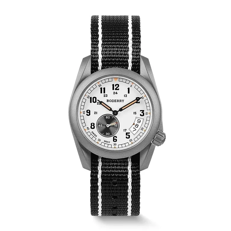 VOYAGER 38 - 100M Waterproof Titanium Field Watch | White