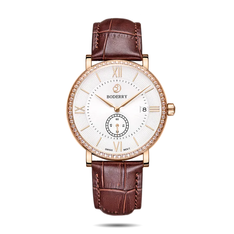 ELEGANT II - Swiss Quartz Movement Watch | Rose Gold Case &amp; White Dial