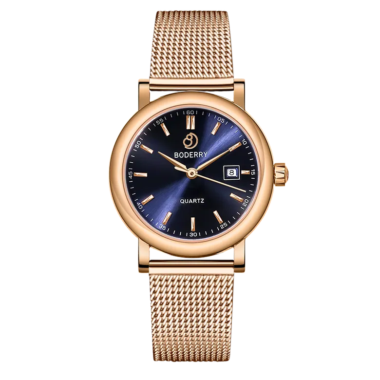 CLASSIC 32MM - Swiss Quartz Movement Watch | Rose Gold &amp; Blue