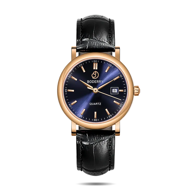 CLASSIC 36MM - Swiss Quartz Movement Watch | Rose Gold &amp; Blue