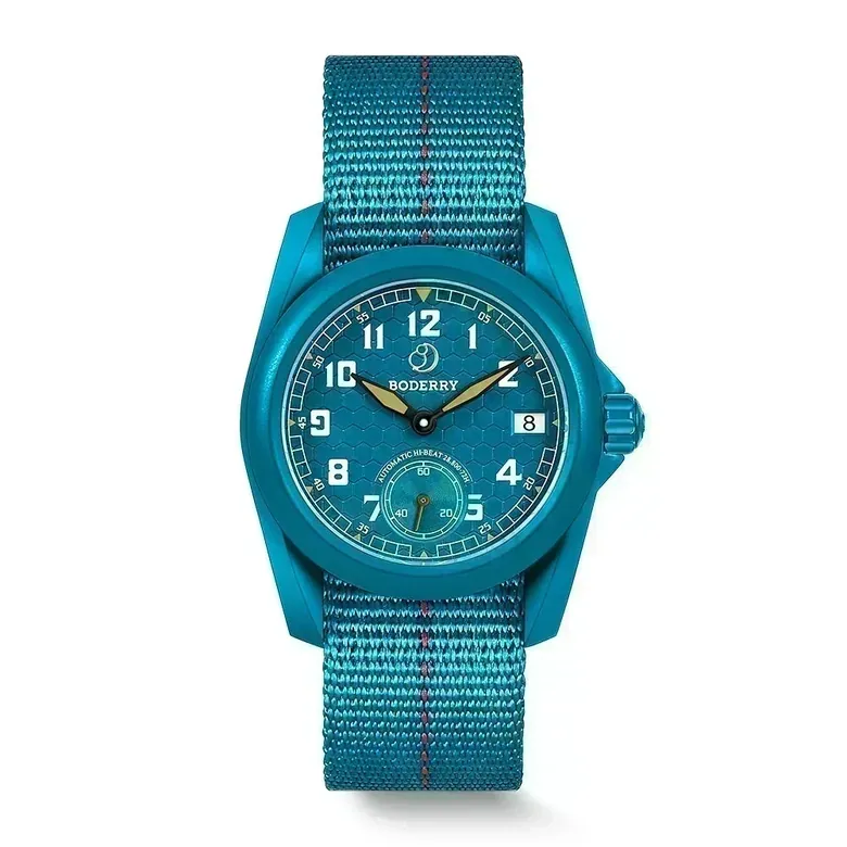 VOYAGER S72 – 72-Hour Power Reserve Titanium Automatic Field Watch, 100M Water Resistant | Cerulean Blue