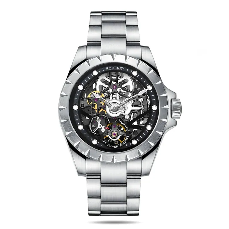 WINDMILL - Original Skeleton Hi-beat(28,800 bph) with 72 hrs Power-reserve Automatic Watch | Black Dial &amp; Bracelet