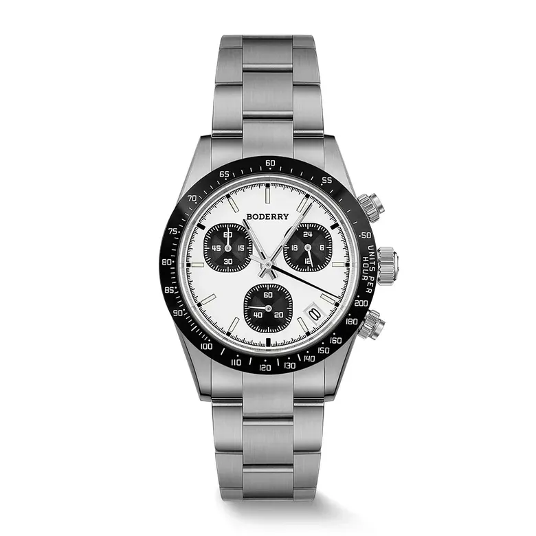 GOLDACE - 100M WR Titanium Mecha-Quartz Chronograph Watch | White