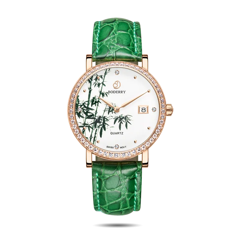 FLOWER - Swiss Quartz Movement Watch| Rose Gold &amp; Bamboo