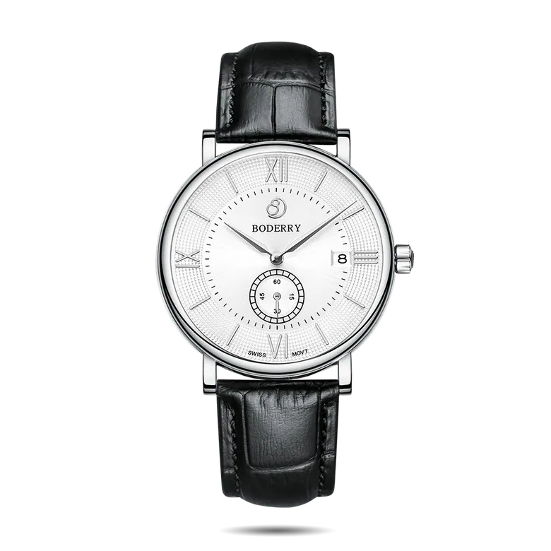 ELEGANT - Swiss Quartz Movement Watch | Silver &amp; White Dial