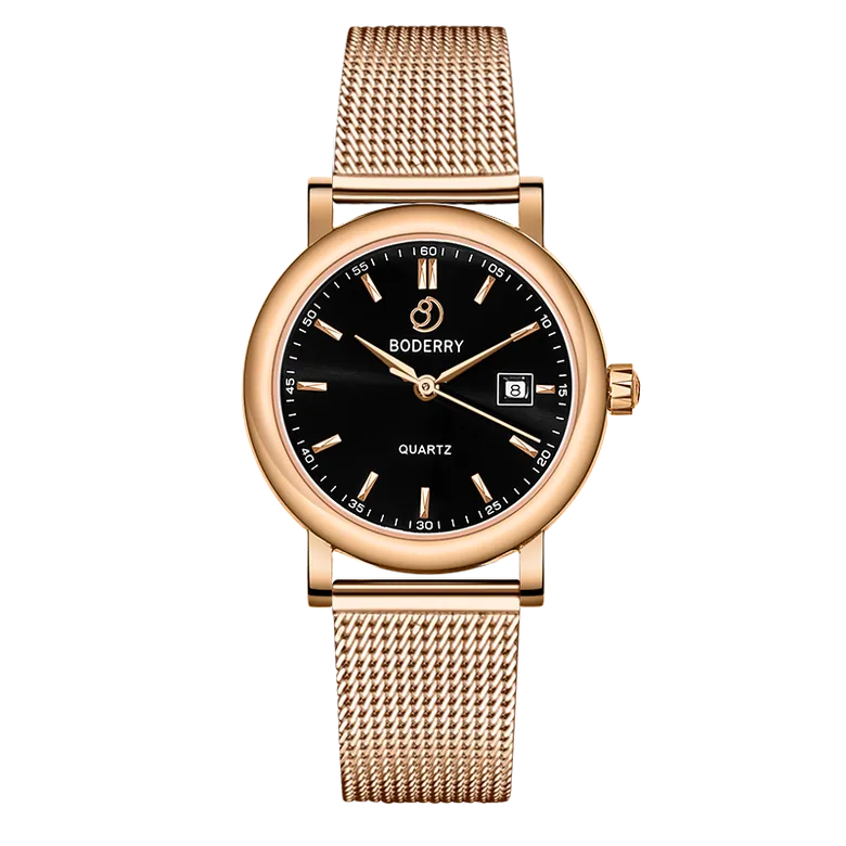 CLASSIC 32MM - Swiss Quartz Movement Watch | Rose Gold &amp; Black