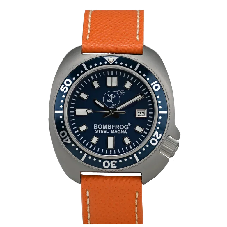 STEEL MAGNA II Blau | LEDER-ARMBAND