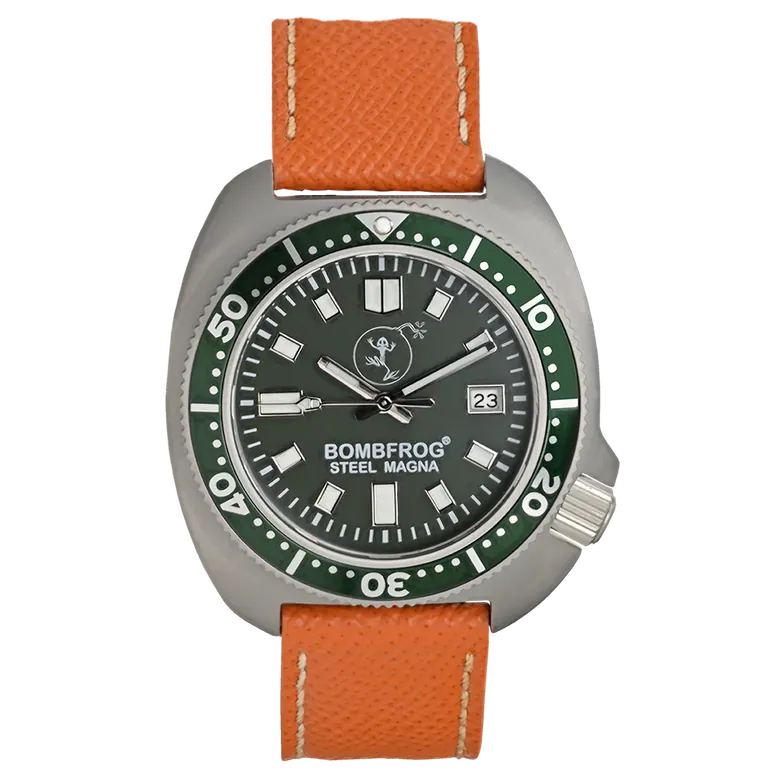 STEEL MAGNA II Grün | LEDER-ARMBAND