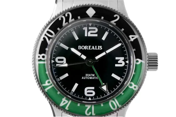 Borealis Sea Storm MK2 GMT Version BI1 Green Black Bezel No Date