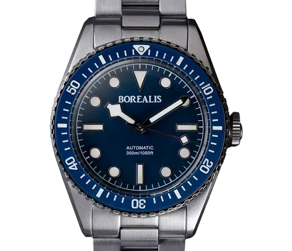 Borealis Bull Shark V2 Blue Dial Snowflake Hands no Date BBSV2AC