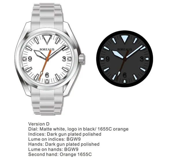 Borealis Sintra white dial Miyota 90S5 automatic movement RR special edition