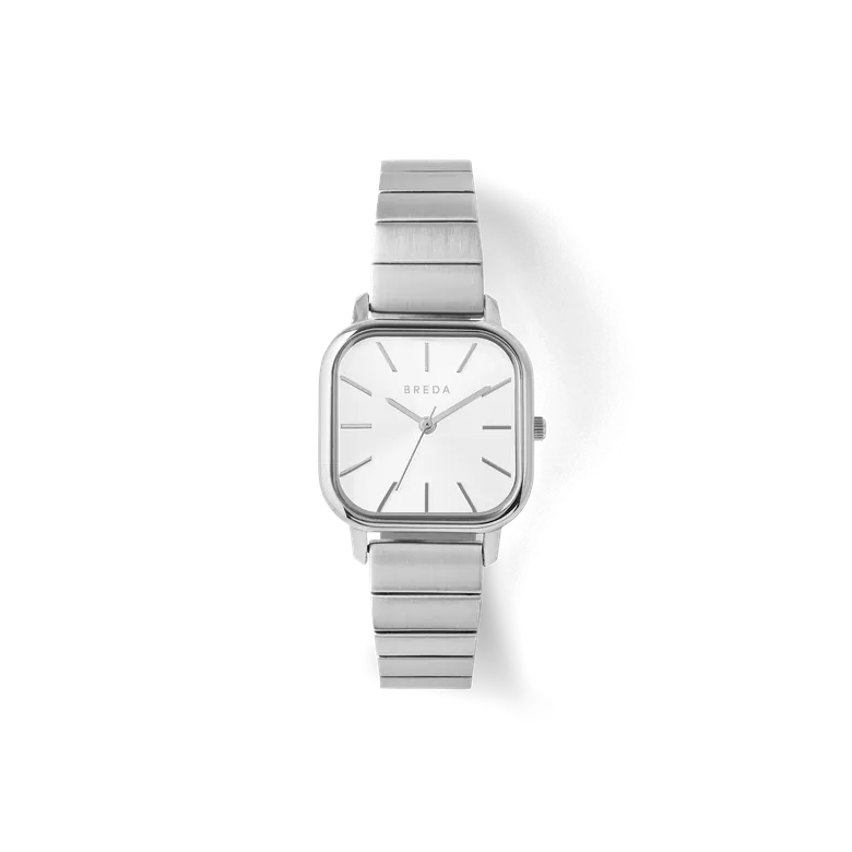 Esther | Square Metal Watch | Silver/Ivory | BREDA Watch